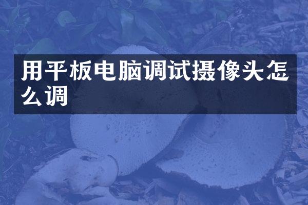 用平板电脑调试摄像头怎么调