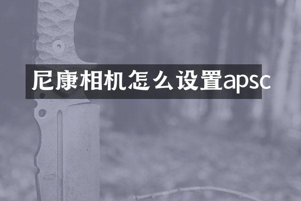 尼康相机怎么设置apsc