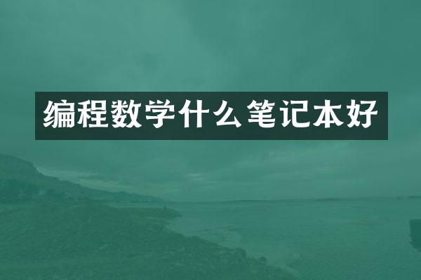 编程数学什么笔记本好