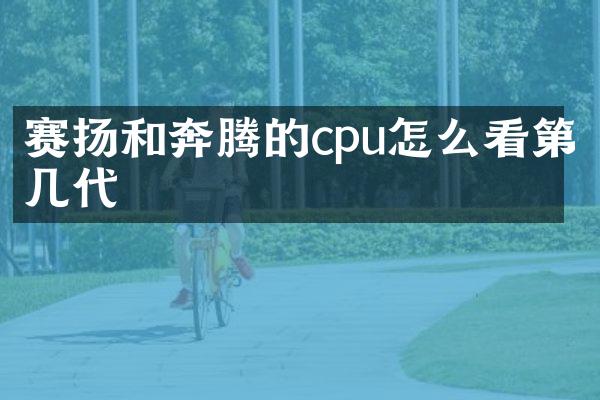 赛扬和奔腾的cpu怎么看第几代