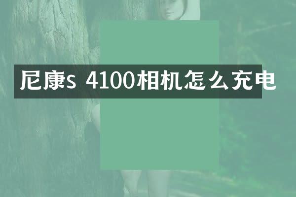 尼康s 4100相机怎么充电