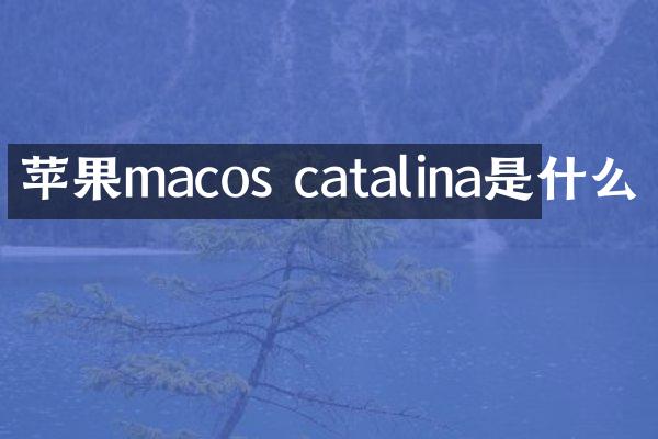 苹果macos catalina是什么