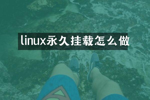 linux永久挂载怎么做