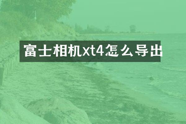 富士相机xt4怎么导出