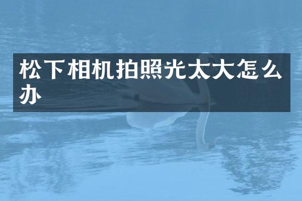 相机拍照光太大怎么办