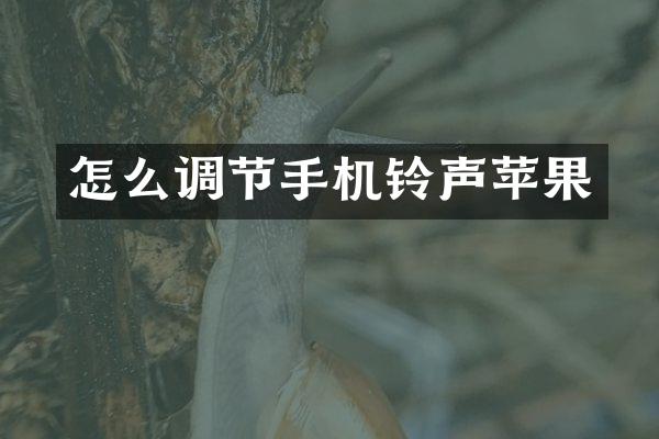 怎么调节手机铃声苹果