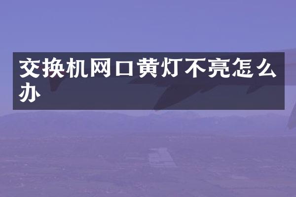 交换机网口黄灯不亮怎么办