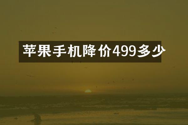 苹果手机降价499多少