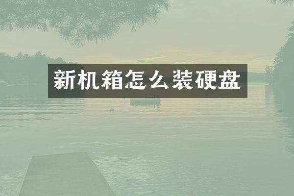 新机箱怎么装硬盘