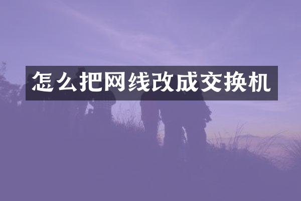 怎么把网线改成交换机