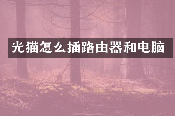 光猫怎么插路由器和电脑