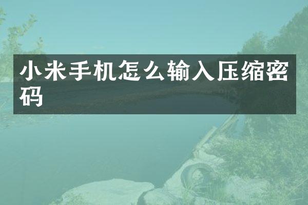 小米手机怎么输入压缩密码