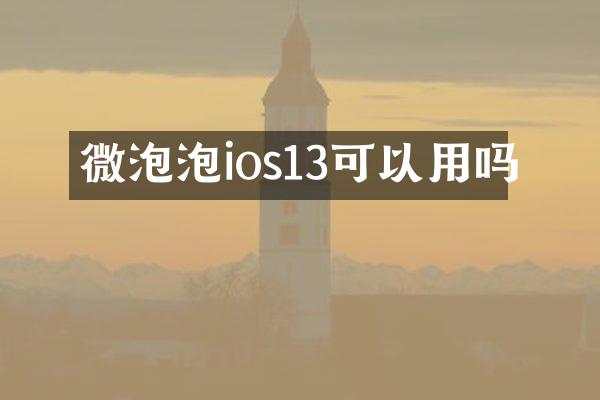 微泡泡ios13可以用吗
