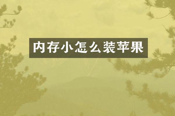 内存小怎么装苹果