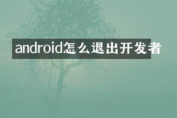 android怎么退出开发者