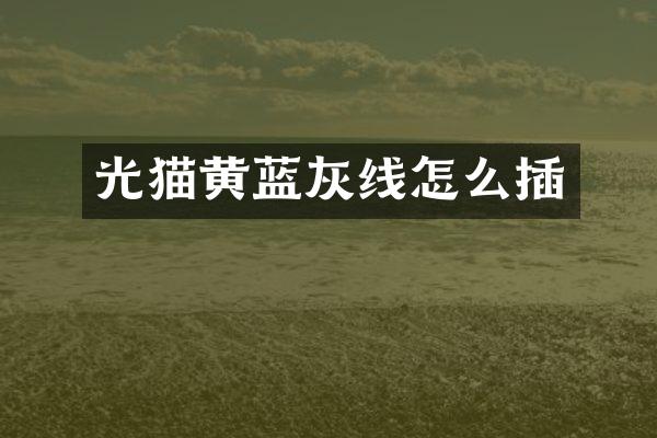 光猫黄蓝灰线怎么插