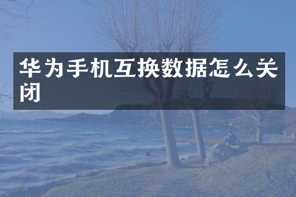 华为手机互换数据怎么关闭
