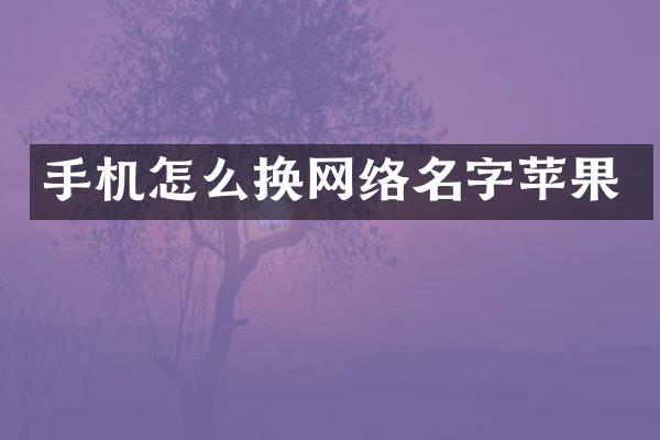手机怎么换网络名字苹果