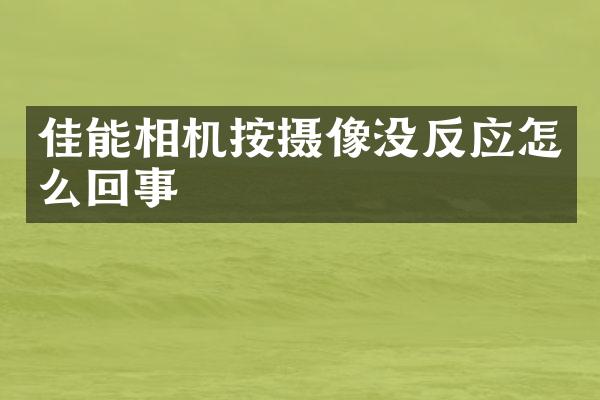 佳能相机按摄像没反应怎么回事