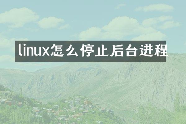 linux怎么停止后台进程