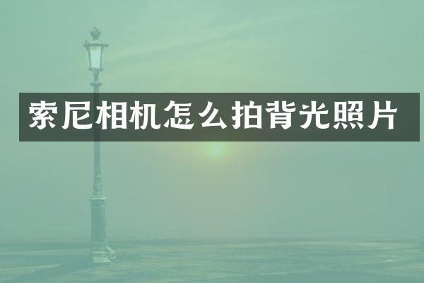 相机怎么拍背光照片