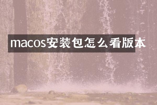 macos安装包怎么看版本