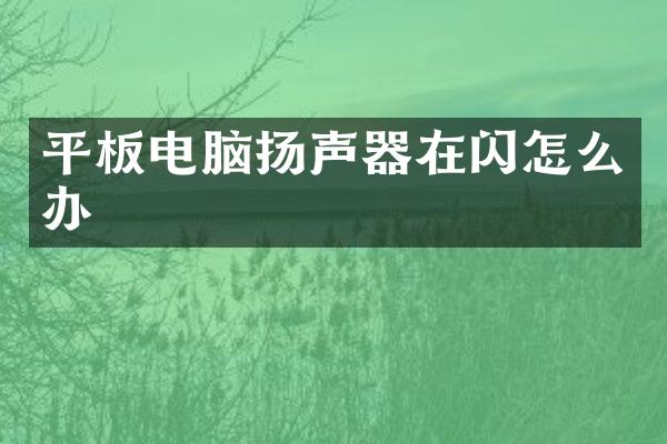 平板电脑扬声器在闪怎么办