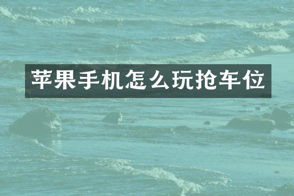 苹果手机怎么玩抢车位