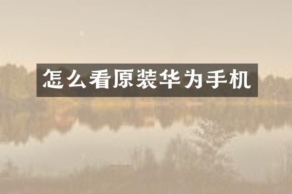 怎么看原装华为手机