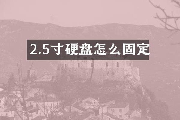 2.5寸硬盘怎么固定