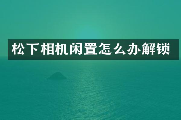 相机闲置怎么办解锁