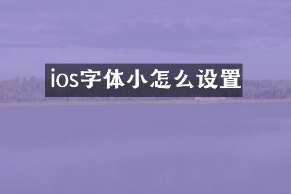 ios字体小怎么设置