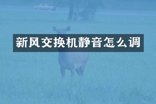 新风交换机静音怎么调