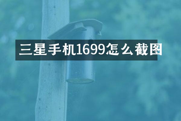 三星手机1699怎么截图