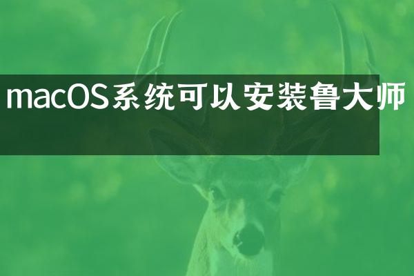 macOS系统可以安装鲁大师吗