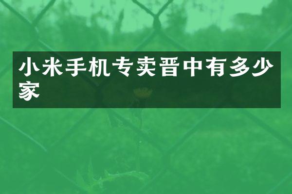 小米手机专卖晋中有多少家