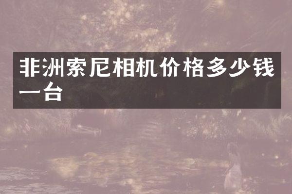 非洲相机价格多少钱一台