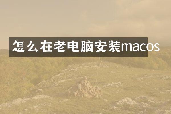 怎么在老电脑安装macos