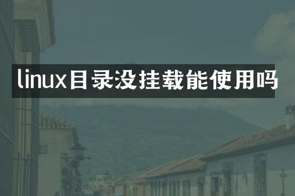 linux目录没挂载能使用吗