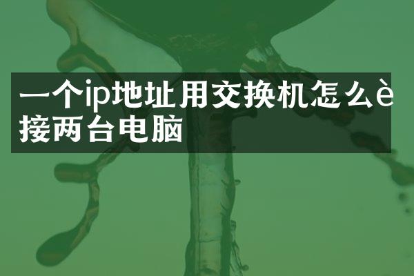 一个ip地址用交换机怎么连接两台电脑