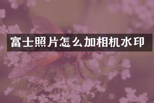 富士照片怎么加相机水印