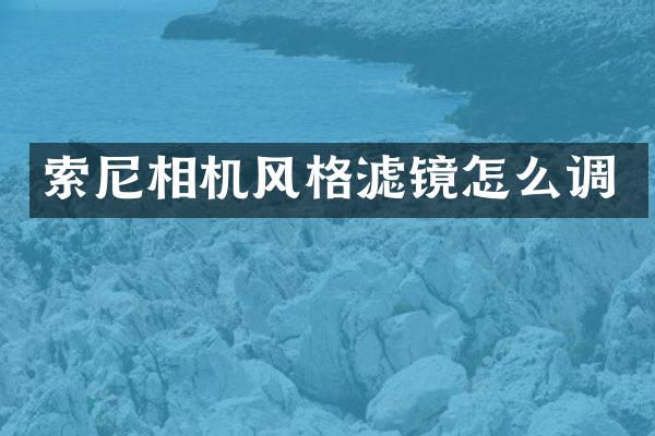 相机风格滤镜怎么调