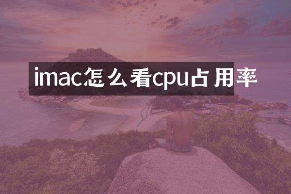 imac怎么看cpu占用率