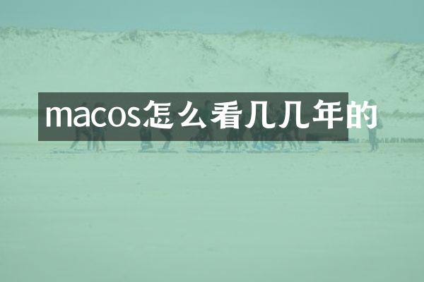 macos怎么看几几年的