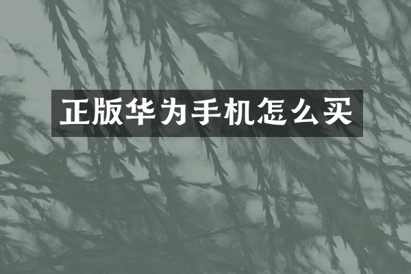 正版华为手机怎么买