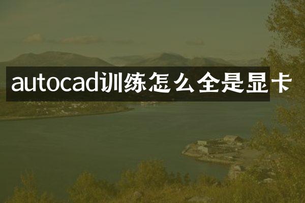 autocad训练怎么全是显卡