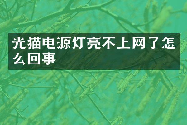 光猫电源灯亮不上网了怎么回事