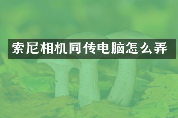 相机同传电脑怎么弄