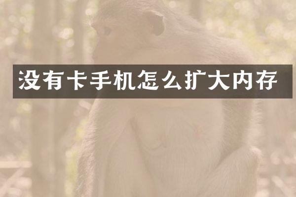 没有卡手机怎么扩大内存