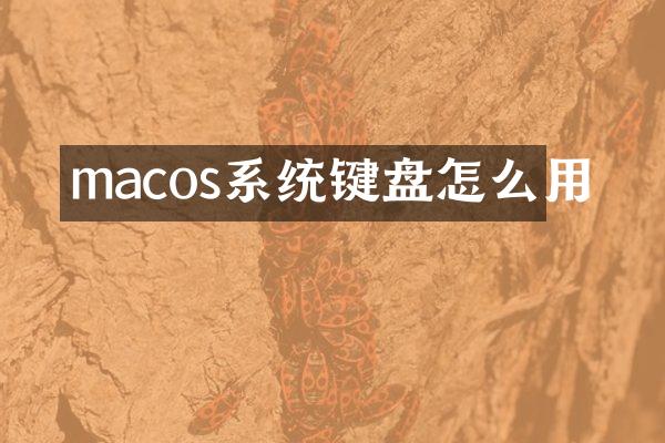 macos系统键盘怎么用